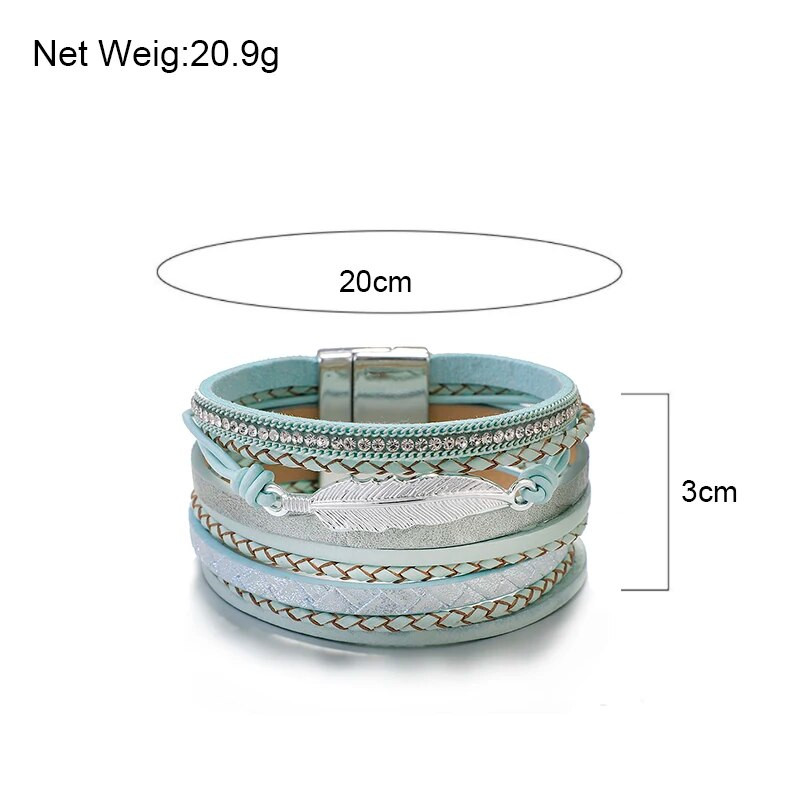 ALLYES vintage lapu spalvu daudzslāņu ādas rokassprādze vīriešiem modes pītas ar rokām darinātas virves aptinamās rokassprādzes sieviešu rotaslietas