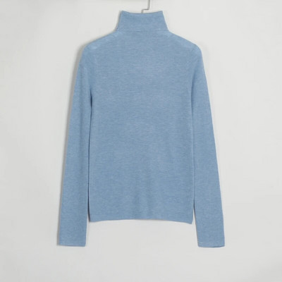 Wixra 2022. gada sieviešu trikotāža, vienkrāsains bruņurupuču kaklasiksna ar pilnām piedurknēm, mīksts, slaids tops, trikotāžas High Street Spring Lady %5 vilnas pulovera džemperis