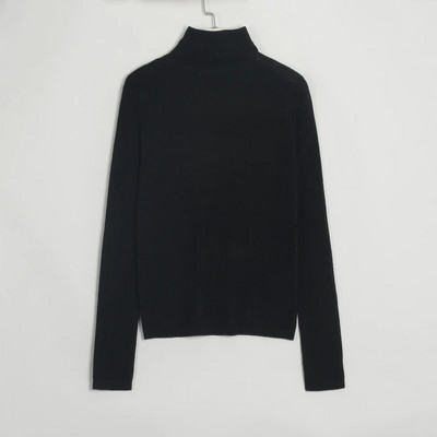 Wixra 2022. gada sieviešu trikotāža, vienkrāsains bruņurupuču kaklasiksna ar pilnām piedurknēm, mīksts, slaids tops, trikotāžas High Street Spring Lady %5 vilnas pulovera džemperis