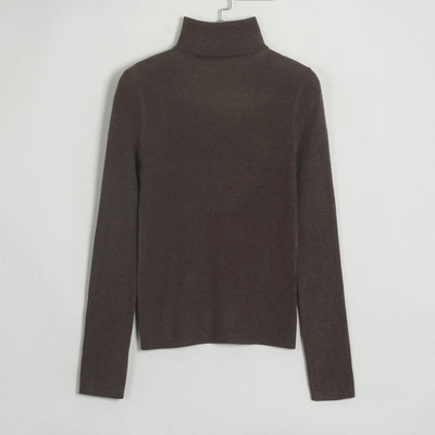 Wixra 2022. gada sieviešu trikotāža, vienkrāsains bruņurupuču kaklasiksna ar pilnām piedurknēm, mīksts, slaids tops, trikotāžas High Street Spring Lady %5 vilnas pulovera džemperis