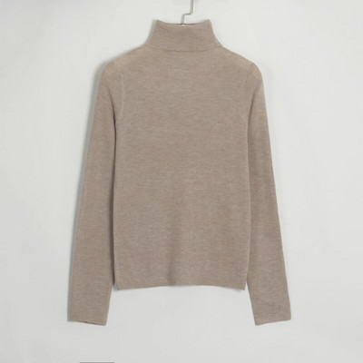 Wixra 2022. gada sieviešu trikotāža, vienkrāsains bruņurupuču kaklasiksna ar pilnām piedurknēm, mīksts, slaids tops, trikotāžas High Street Spring Lady %5 vilnas pulovera džemperis