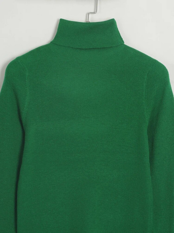 Wixra 2022. gada sieviešu trikotāža, vienkrāsains bruņurupuču kaklasiksna ar pilnām piedurknēm, mīksts, slaids tops, trikotāžas High Street Spring Lady %5 vilnas pulovera džemperis