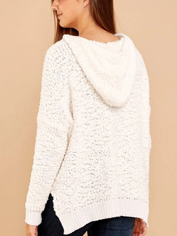 Fitshinling Γυναικεία Πουλόβερ 2022 Χειμερινή μόδα Κορεατικό στυλ Λευκά πουλόβερ Πλεκτά πουλόβερ Γυναικεία πλεκτά πουλόβερ με κουκούλα