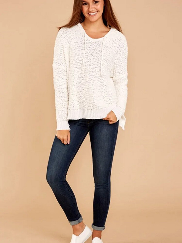 Fitshinling sieviešu džemperi, 2022. gada ziemas modes korejiešu stila balti džemperi, trikotāžas džemperi, vienkrāsains adīts džemperis.