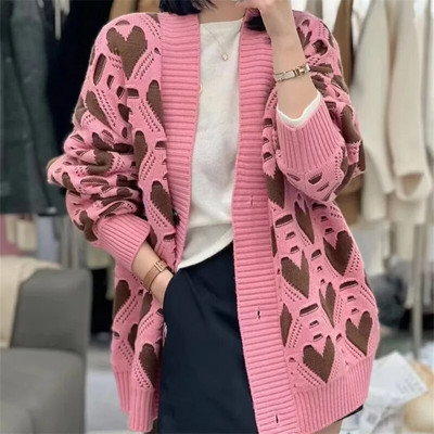 Naujas Lazy Style Laisvas Megztinis Moterims Rudens Žiemos Pastorintas Tuščiaviduriai Megztiniai Madingi Moteriški Mezginiai Kardiganai
