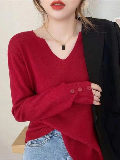 Γυναικείο πουλόβερ Φθινοπωρινό Χειμερινό πλεκτό πουλόβερ πουλόβερ με λαιμόκοψη με λαιμόκοψη Casual μαλακά πλεκτά πουλόβερ Βασικά γυναικεία πουλόβερ 2023