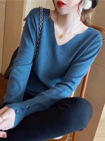 Γυναικείο πουλόβερ Φθινοπωρινό Χειμερινό πλεκτό πουλόβερ πουλόβερ με λαιμόκοψη με λαιμόκοψη Casual μαλακά πλεκτά πουλόβερ Βασικά γυναικεία πουλόβερ 2023