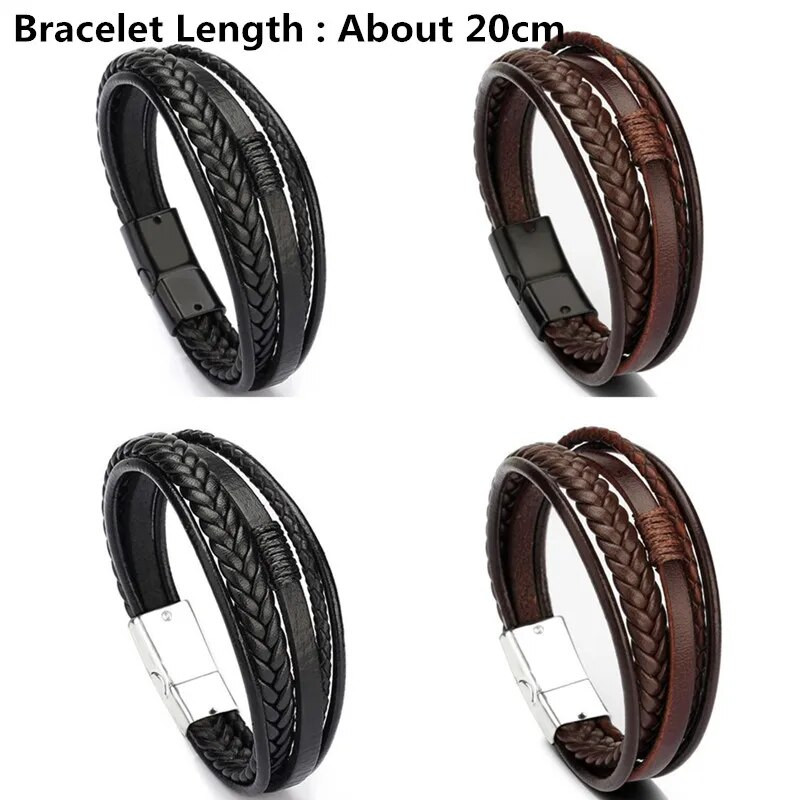 ZOSHI 2022 luksusa klasiska īstas ādas rokassprādze vīriešiem, daudzslāņu magnēts, rokām darināta dāvana foršiem zēniem