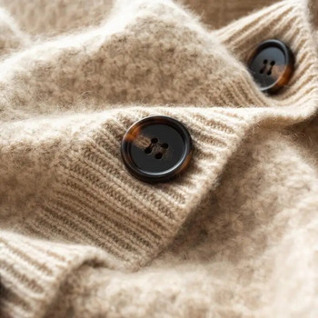 Есен Зима Дамско облекло Копчета Жилетки с дълъг ръкав За жени Плетива Нов свободен удебелен пуловер Палто Жилетка Femme