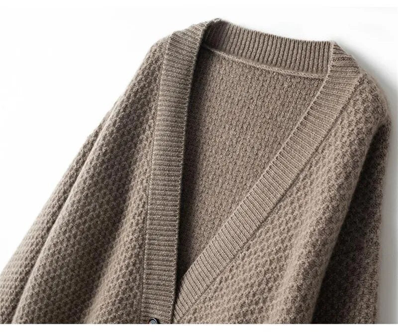 Φθινοπωρινά χειμωνιάτικα κουμπιά για γυναικεία ρούχα Ζακέτες μακρυμάνικο για γυναικεία πλεκτά Νέα χαλαρή χοντρή παλτό πουλόβερ Ζακέτα Femme