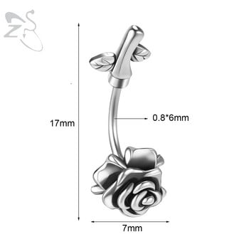 ZS 1PC 20G Skull Rose Heart Δαχτυλίδι φρυδιών με εσωτερικό σπείρωμα Τρυπήματα φρυδιών από ανοξείδωτο χάλυβα Rook Piercing Tragus Piercings