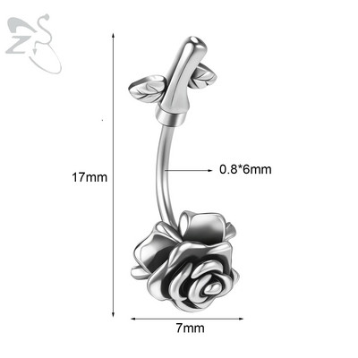 ZS 1PC 20G Skull Rose Heart Antakių žiedas Vidinis sriegiuotas Antakių Auskarų vėrimas Nerūdijančio plieno Stulpelio Auskarų vėrimas Tragus Auskarai