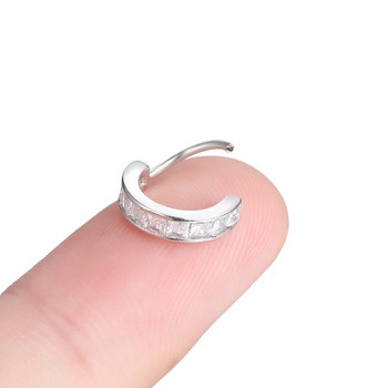 1PC меден шарнирен сегментен пръстен обръч преграда на носа пръстени за жени кръгла форма цирконий хрущял обеца пиърсинг бижута за тяло