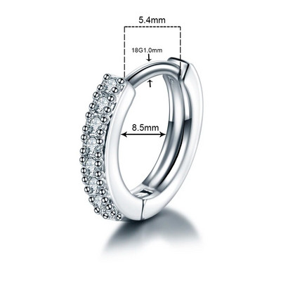 1 gab Vara eņģu segmenta gredzena stīpa starpsienas deguna gredzeni sievietēm apaļas formas cirkonija skrimšļa auskari pīrsings ķermeņa rotaslietas