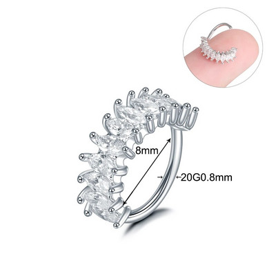 1 gab Vara eņģu segmenta gredzena stīpa starpsienas deguna gredzeni sievietēm apaļas formas cirkonija skrimšļa auskari pīrsings ķermeņa rotaslietas