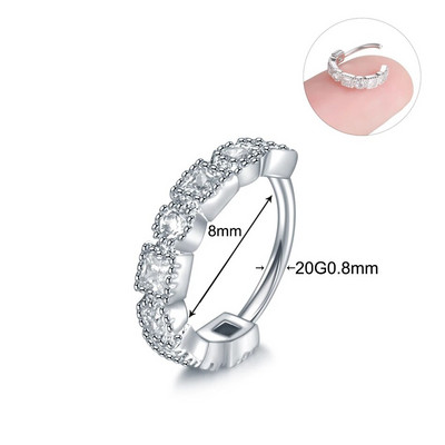 1 gab Vara eņģu segmenta gredzena stīpa starpsienas deguna gredzeni sievietēm apaļas formas cirkonija skrimšļa auskari pīrsings ķermeņa rotaslietas
