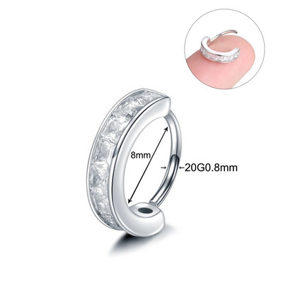 1 gab Vara eņģu segmenta gredzena stīpa starpsienas deguna gredzeni sievietēm apaļas formas cirkonija skrimšļa auskari pīrsings ķermeņa rotaslietas
