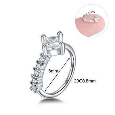 1 gab Vara eņģu segmenta gredzena stīpa starpsienas deguna gredzeni sievietēm apaļas formas cirkonija skrimšļa auskari pīrsings ķermeņa rotaslietas