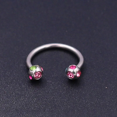 1vnt krištolo chirurginio plieno kremzlės tragus auskarų vėrimas pasagos lūpos spenelio žiedas lankelis auskarų auskarų vėrimas žiedas 16 gniplerio vėrimas