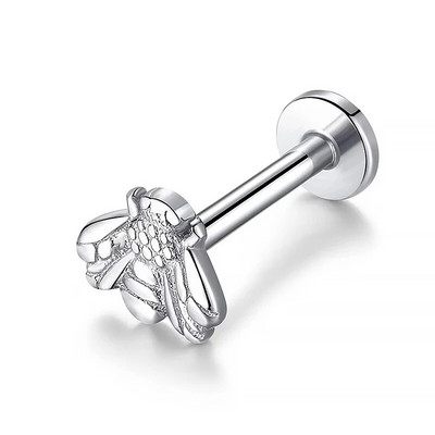 Σκουλαρίκια με καρφιά τιτανίου 1 τμχ Εσωτερική κλωστή Labret Little Bee Lip Ear Studs Rings Tragus Cartilage Helix Piercing Body Jewelry