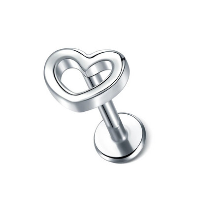 1 gab. Tērauda mēness apgaismojums Labret stieņa gredzeni kristāla zieds Tragus skrimšļa pīrsings stobra daivas auss spirāle caurduršanas skrūve, kas piemērota augšpusē 16g