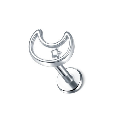 1 gab. Tērauda mēness apgaismojums Labret stieņa gredzeni kristāla zieds Tragus skrimšļa pīrsings stobra daivas auss spirāle caurduršanas skrūve, kas piemērota augšpusē 16g