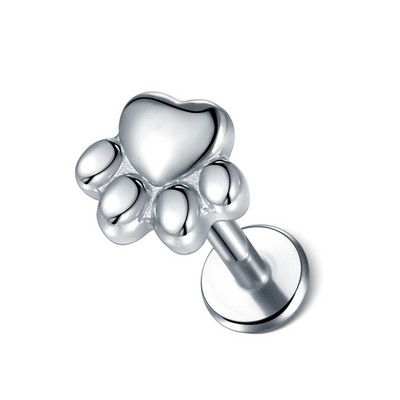 1 gab. Tērauda mēness apgaismojums Labret stieņa gredzeni kristāla zieds Tragus skrimšļa pīrsings stobra daivas auss spirāle caurduršanas skrūve, kas piemērota augšpusē 16g