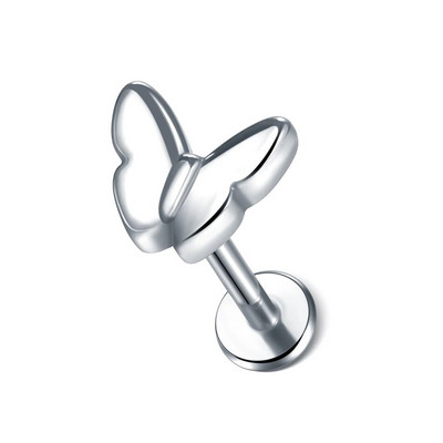 1 gab. Tērauda mēness apgaismojums Labret stieņa gredzeni kristāla zieds Tragus skrimšļa pīrsings stobra daivas auss spirāle caurduršanas skrūve, kas piemērota augšpusē 16g