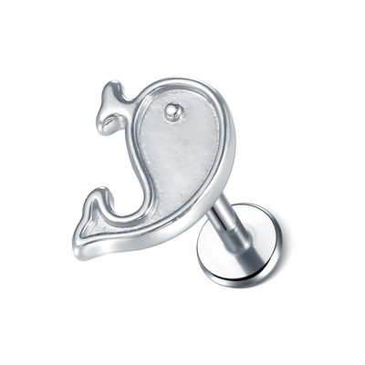 1 gab. Tērauda mēness apgaismojums Labret stieņa gredzeni kristāla zieds Tragus skrimšļa pīrsings stobra daivas auss spirāle caurduršanas skrūve, kas piemērota augšpusē 16g