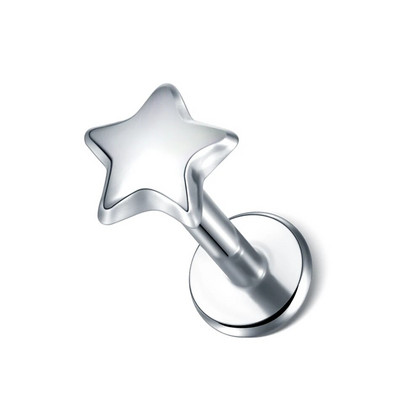 1 gab. Tērauda mēness apgaismojums Labret stieņa gredzeni kristāla zieds Tragus skrimšļa pīrsings stobra daivas auss spirāle caurduršanas skrūve, kas piemērota augšpusē 16g