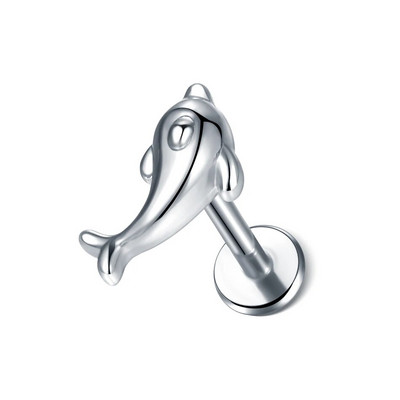 1 gab. Tērauda mēness apgaismojums Labret stieņa gredzeni kristāla zieds Tragus skrimšļa pīrsings stobra daivas auss spirāle caurduršanas skrūve, kas piemērota augšpusē 16g