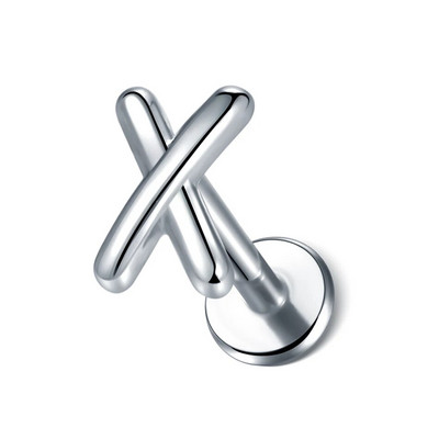 1 gab. Tērauda mēness apgaismojums Labret stieņa gredzeni kristāla zieds Tragus skrimšļa pīrsings stobra daivas auss spirāle caurduršanas skrūve, kas piemērota augšpusē 16g