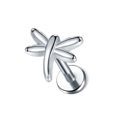 1 gab. Tērauda mēness apgaismojums Labret stieņa gredzeni kristāla zieds Tragus skrimšļa pīrsings stobra daivas auss spirāle caurduršanas skrūve, kas piemērota augšpusē 16g