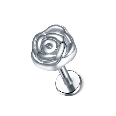 1 gab. Tērauda mēness apgaismojums Labret stieņa gredzeni kristāla zieds Tragus skrimšļa pīrsings stobra daivas auss spirāle caurduršanas skrūve, kas piemērota augšpusē 16g