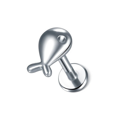 1 gab. Tērauda mēness apgaismojums Labret stieņa gredzeni kristāla zieds Tragus skrimšļa pīrsings stobra daivas auss spirāle caurduršanas skrūve, kas piemērota augšpusē 16g