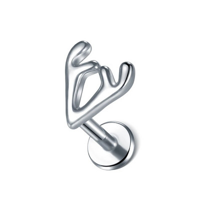 1 gab. Tērauda mēness apgaismojums Labret stieņa gredzeni kristāla zieds Tragus skrimšļa pīrsings stobra daivas auss spirāle caurduršanas skrūve, kas piemērota augšpusē 16g