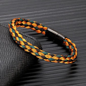 MKENDN Navy Style Vīriešu auduma virves kapteiņa rokassprādze melna nerūsējošā tērauda sprādzes aksesuāri ar rokām darinātas rotaslietas dāvanas