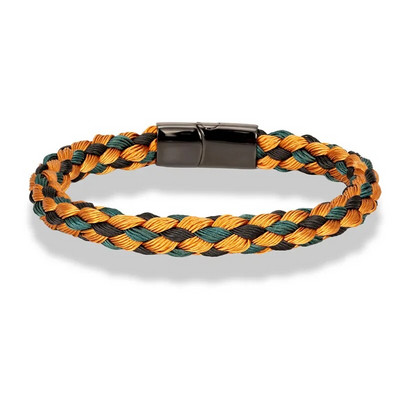 MKENDN Navy Style Vīriešu auduma virves kapteiņa rokassprādze melna nerūsējošā tērauda sprādzes aksesuāri ar rokām darinātas rotaslietas dāvanas