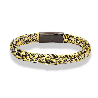 MKENDN Navy Style Vīriešu auduma virves kapteiņa rokassprādze melna nerūsējošā tērauda sprādzes aksesuāri ar rokām darinātas rotaslietas dāvanas