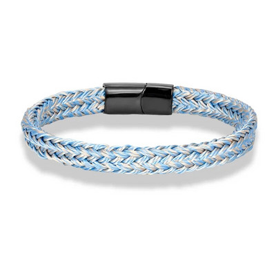 MKENDN Navy Style Vīriešu auduma virves kapteiņa rokassprādze melna nerūsējošā tērauda sprādzes aksesuāri ar rokām darinātas rotaslietas dāvanas