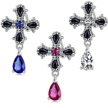 Fashion Cross Zircon Water Droplets Κρεμαστό Κρεμαστό νύχι Piercing Fake Belly Button Ring Body Jewelry for Women