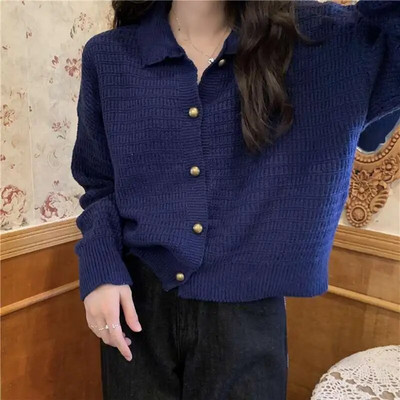 Pavasara rudens trikotāžas mētelis Sieviešu daudzpusīgs džemperis Trend Trikotāžas Topi Slim Studentu Sueter Jakas Para Mujer