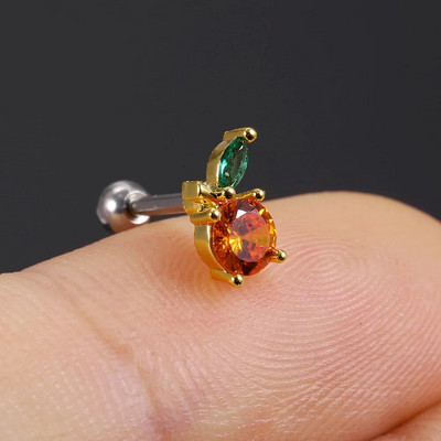 1vnt Korėjos mados mielas saldus mergaičių vaisius vyšnių braškių ananasų smeigtukai auskarai moteriški CZ kremzlės spiralės auskarai