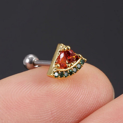 1vnt Korėjos mados mielas saldus mergaičių vaisius vyšnių braškių ananasų smeigtukai auskarai moteriški CZ kremzlės spiralės auskarai