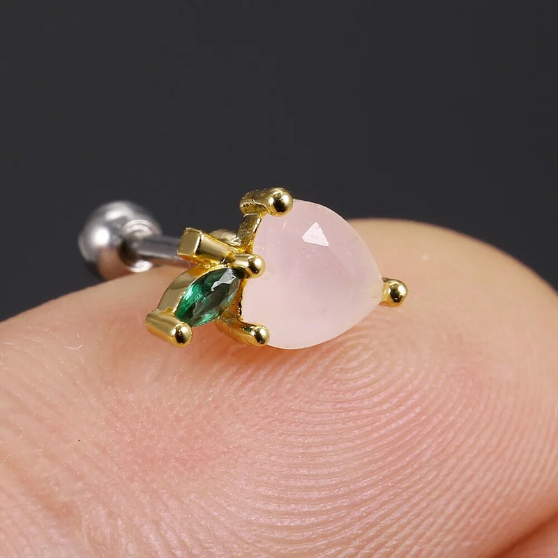 1vnt Korėjos mados mielas saldus mergaičių vaisius vyšnių braškių ananasų smeigtukai auskarai moteriški CZ kremzlės spiralės auskarai