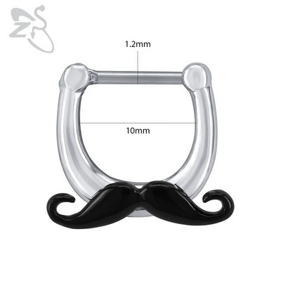 ZS 16G Ķirurģiskā tērauda Indijas deguna starpsienas gredzeni sievietēm kristāla auss spirāle klikera pīrsingi auskari starpsienas stīpas pīrsings rotaslietas