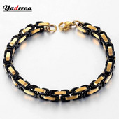 Férfi rozsdamentes acél bizánci karkötő divat ékszerek szélesség 6 mm hosszú 23 cm