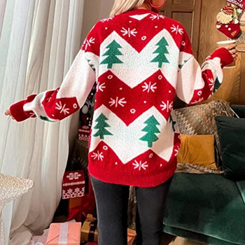 Νέα χριστουγεννιάτικα πουλόβερ για γυναίκες casual φαρδιά ρούχα Y2K Santa Tree γυναικεία μπλούζες πουλόβερ Ζεστά χοντρά jumpers Μαλακά πλεκτά