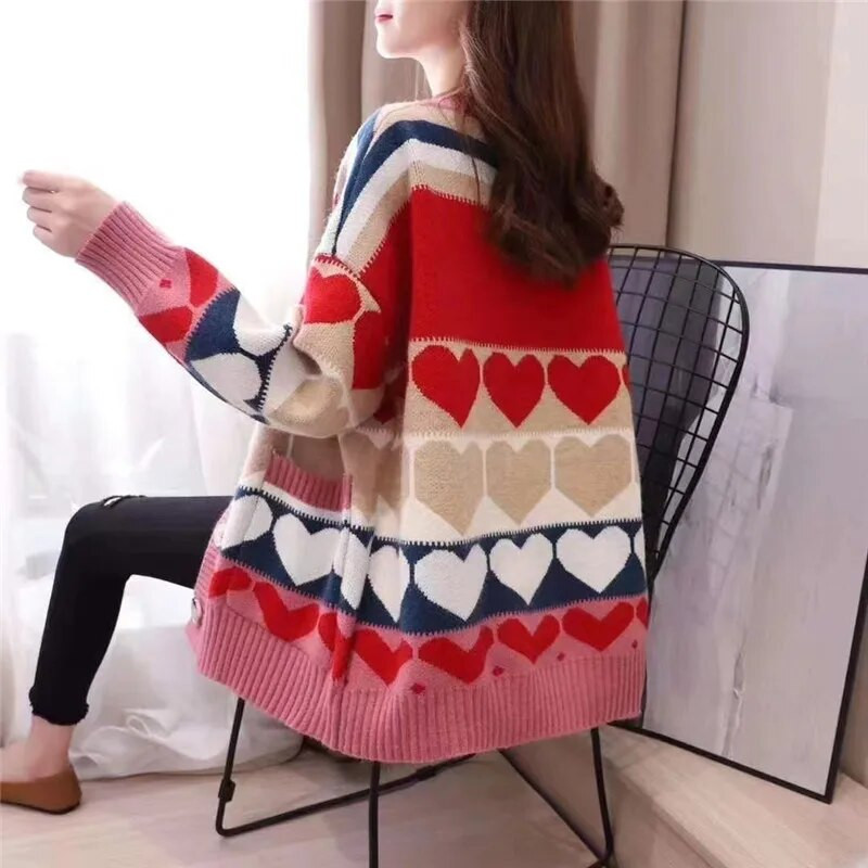 Pavasaris Rudens Jauna Sieviešu jaka Brīvs, slinks trikotāžas džemperis Mētelis Modes Trend Sieviešu apģērbi Trikotāžas Tops свитер женский