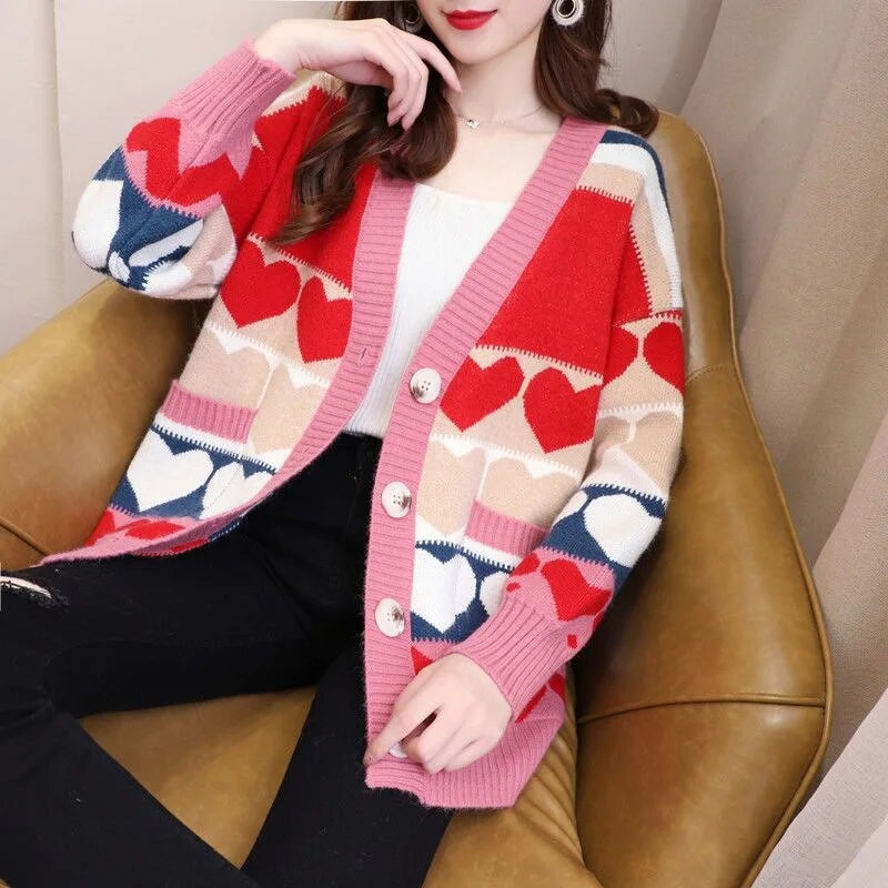 Pavasaris Rudens Jauna Sieviešu jaka Brīvs, slinks trikotāžas džemperis Mētelis Modes Trend Sieviešu apģērbi Trikotāžas Tops свитер женский